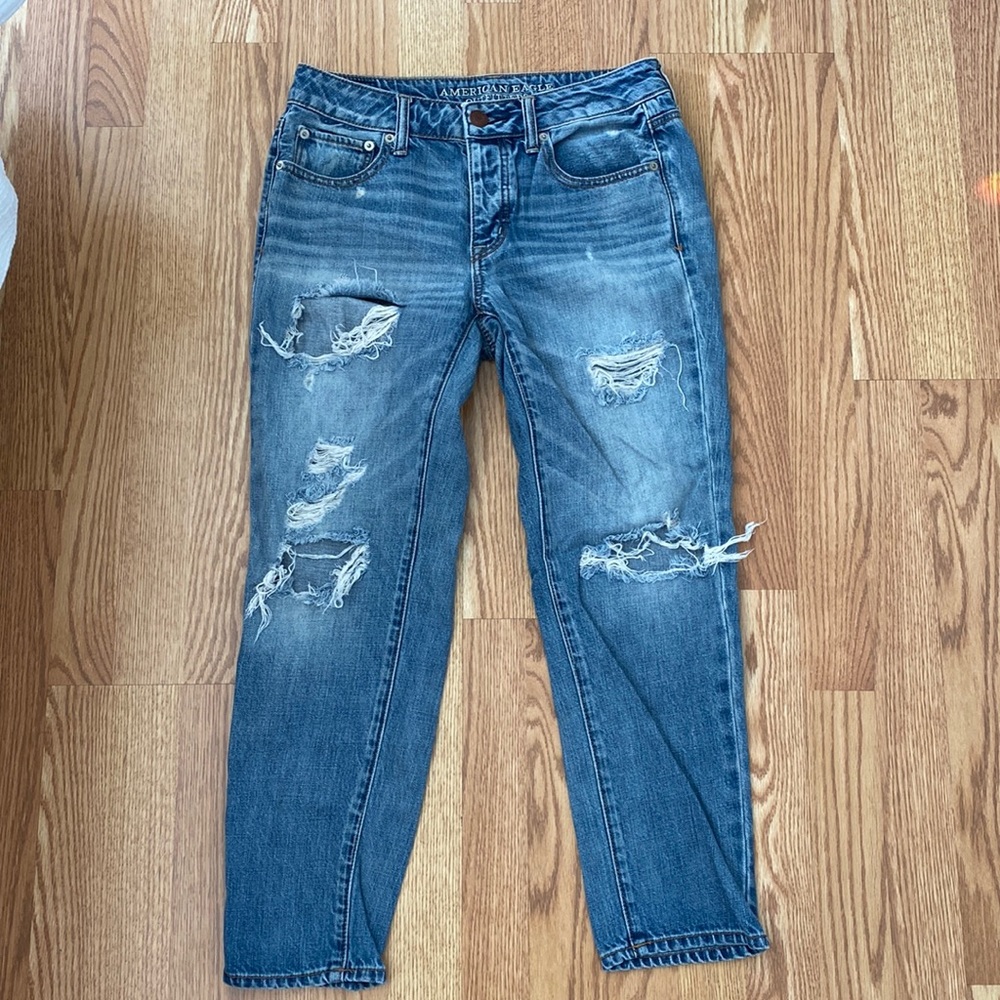 American Eagle Ripped Boyfriend Jeans